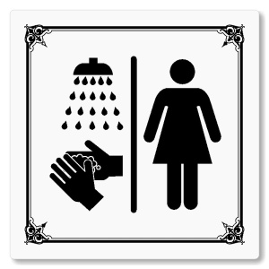 Umývárna ženy, 118x118mm, bílá, Nebraska